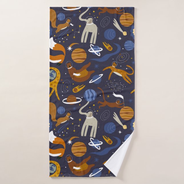 Animals Outer Space Towels Set (Bath Towel)