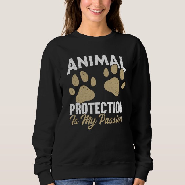 Animals Over People Animal Activist Rescue Conserv Sweatshirt (Front)