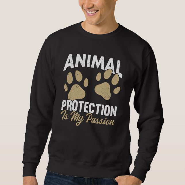 Animals Over People Animal Activist Rescue Conserv Sweatshirt (Front)