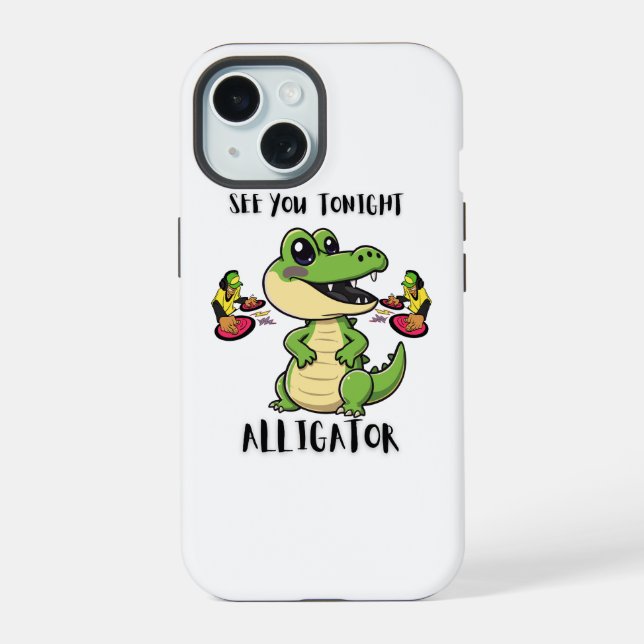 Animals Party Alligator iPhone 15 Case (Back)
