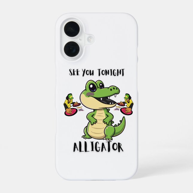 Animals Party Alligator iPhone 16 Case (Back)
