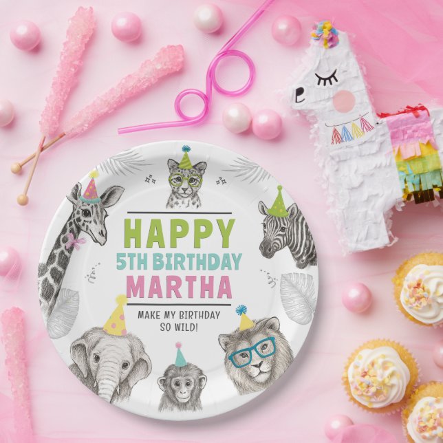 Animals Party Wild Animal Birthday Paper Plate (Party)
