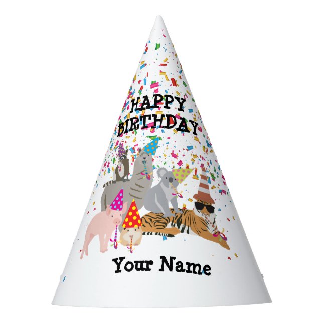 Animals Partying - Animals at Birthday Party  Hat (Front)