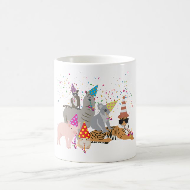 Animals Partying - Cute Animals Having a Party Coffee Mug (Center)