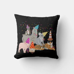 Animals Partying - Cute Animals Having a Party Cushion