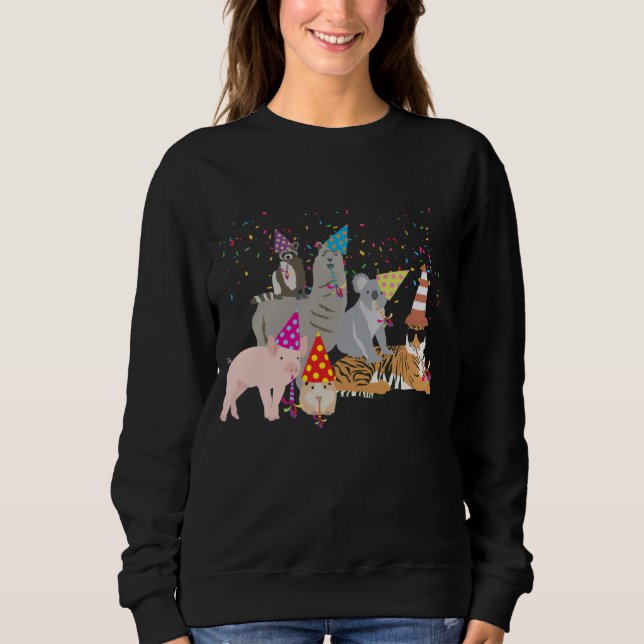 Animals Partying - Cute Animals Having a Party Sweatshirt (Front)