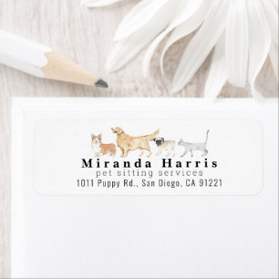 Animals Pet Sitter Dog Walker Return Address Label