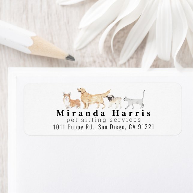Animals Pet Sitter Dog Walker Return Address Label (Insitu)