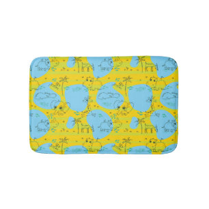 Animals playing baby pattern background bath mat