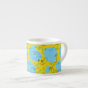 Animals playing baby pattern background espresso cup