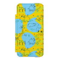 Animals playing baby pattern background