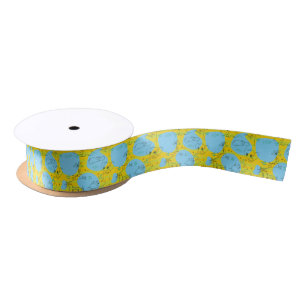 Animals playing baby pattern background satin ribbon