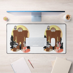 animals Sasquatch With Woodland Creatures Desk Mat