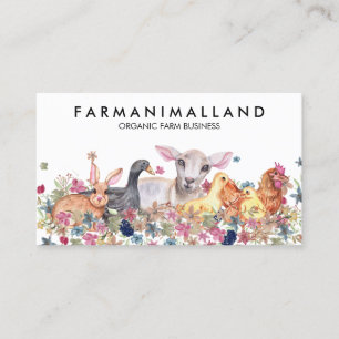 Animals Sheep duck rabbit chicken farmhouse logo Business Card