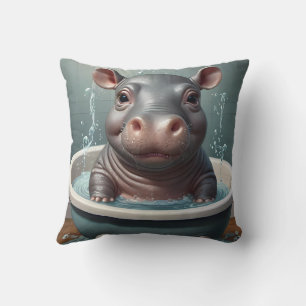 Animals Taking a Bath Funny Cushion