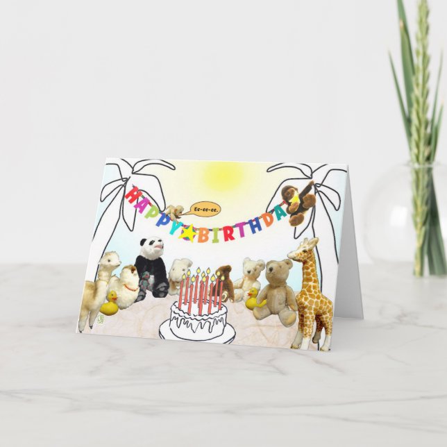 Animals Ten Candles Birthday Card (Front)