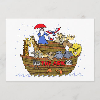 Animals Two by Two on Noah's Ark Invitation