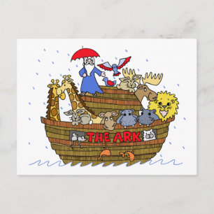 Animals Two by Two on Noah's Ark Postcard