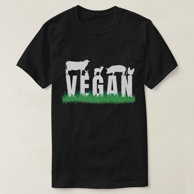 Animals Vegan  T-Shirt (Design Front)