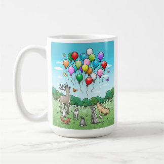 Animals Watch the Colourful Balloons Coffee Mug