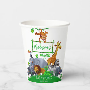 Animals Wild One Jungle greenery safari winter Paper Cups