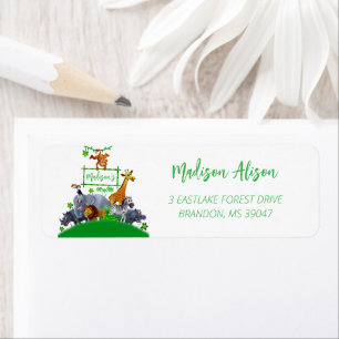  Animals Wild One Jungle greenery safari winter Return Address Label