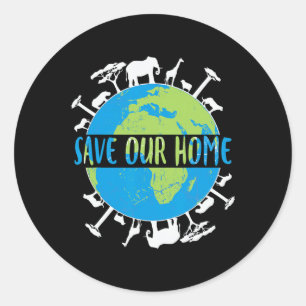 Animals Wildlife Conservation Save Our Home Earth Classic Round Sticker