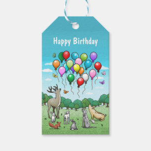 Animals with Balloons Gift Tags