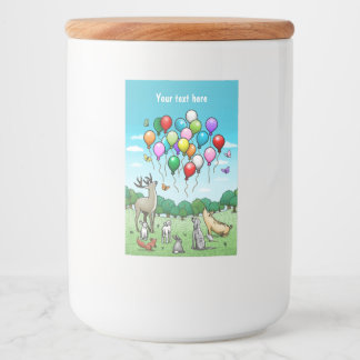 Animals with Colourful Balloons Food Label
