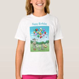 Animals with Colourful Balloons T-Shirt