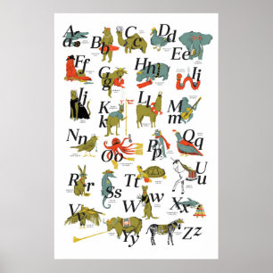Animals with Professions Alphabet Poster