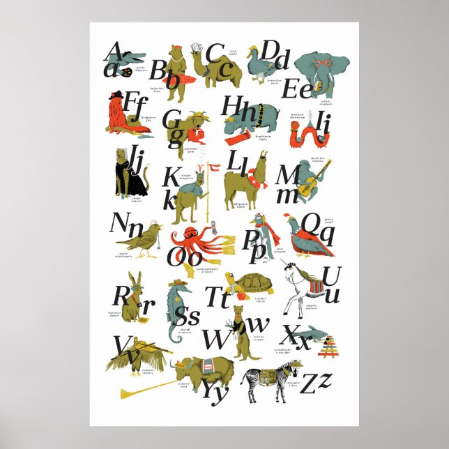 Animals with Professions Alphabet Poster (Front)
