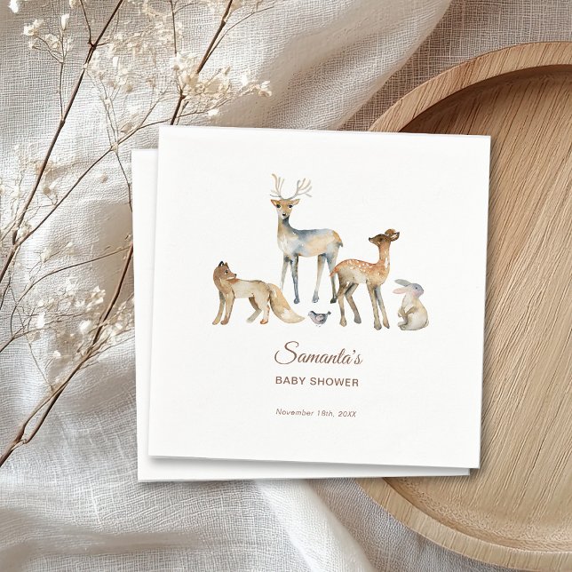 Animals Woodland Baby Shower Napkin (Creator Uploaded)