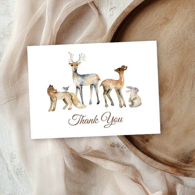 Animals Woodland Baby Shower Thank You Card (Creator Uploaded)