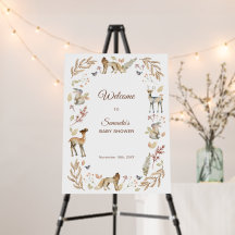 Animals Woodland Baby Shower Welcome