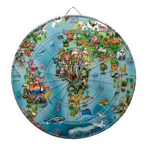 Animals World Map Dartboard