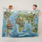 Animals World Map large blanket