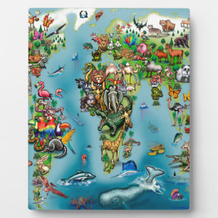 Animals World Map Plaque
