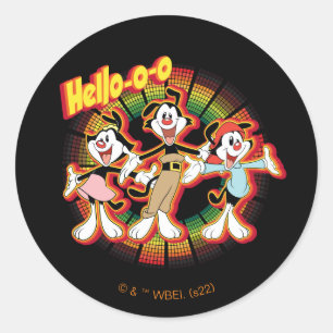 Animaniacs   Hello-o-o Retro Equalizer Graphic Classic Round Sticker