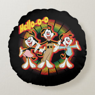 Animaniacs   Hello-o-o Retro Equalizer Graphic Round Cushion