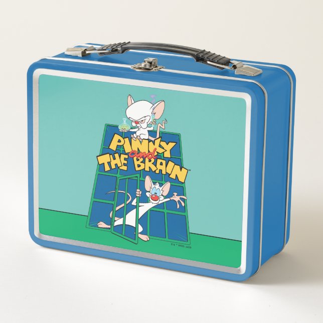 Animaniacs | Pinky and The Brain Cage Graphic Metal Lunch Box (Front)