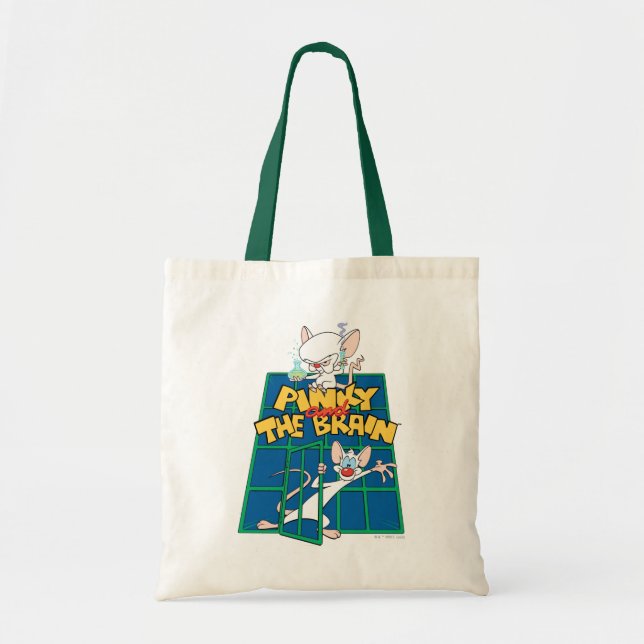 Animaniacs | Pinky and The Brain Cage Graphic Tote Bag (Front)