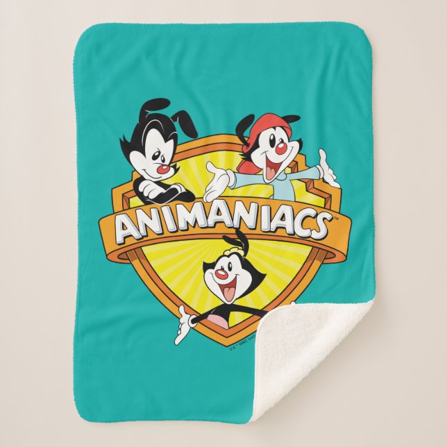 Animaniacs | Warner Brothers & Sister WB Shield Sherpa Blanket (Front)