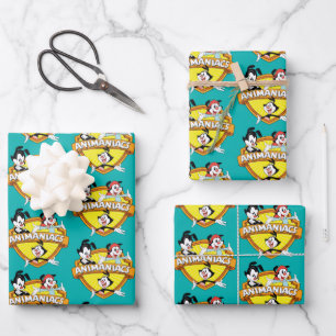 Animaniacs   Warner Brothers & Sister WB Shield Wrapping Paper Sheet