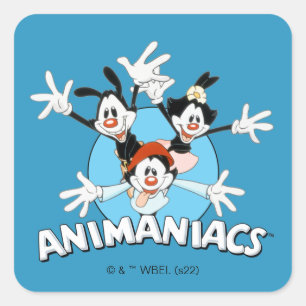 Animaniacs   Warner Siblings Arms Wide Graphic Square Sticker