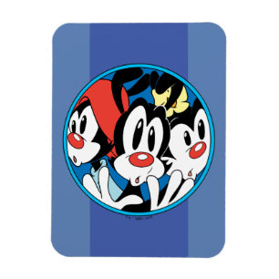 Animaniacs Warner Siblings Circle Graphic Magnet