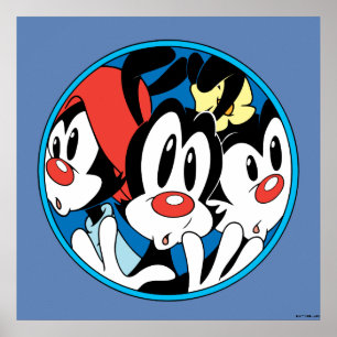 Animaniacs Warner Siblings Circle Graphic Poster