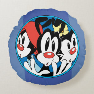 Animaniacs   Warner Siblings Circle Graphic Round Cushion