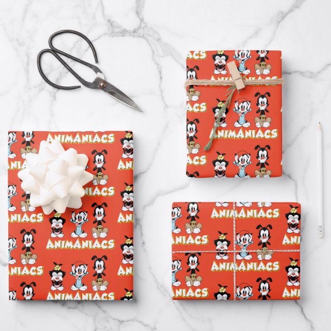 Animaniacs | Warner Siblings "No Evil" Graphic Wrapping Paper Sheet (Front)