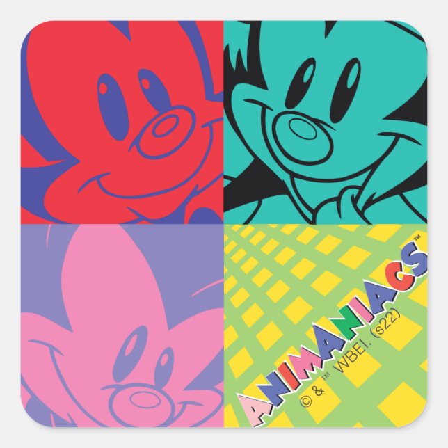Animaniacs | Warner Siblings Pop Art Graphic Square Sticker (Front)